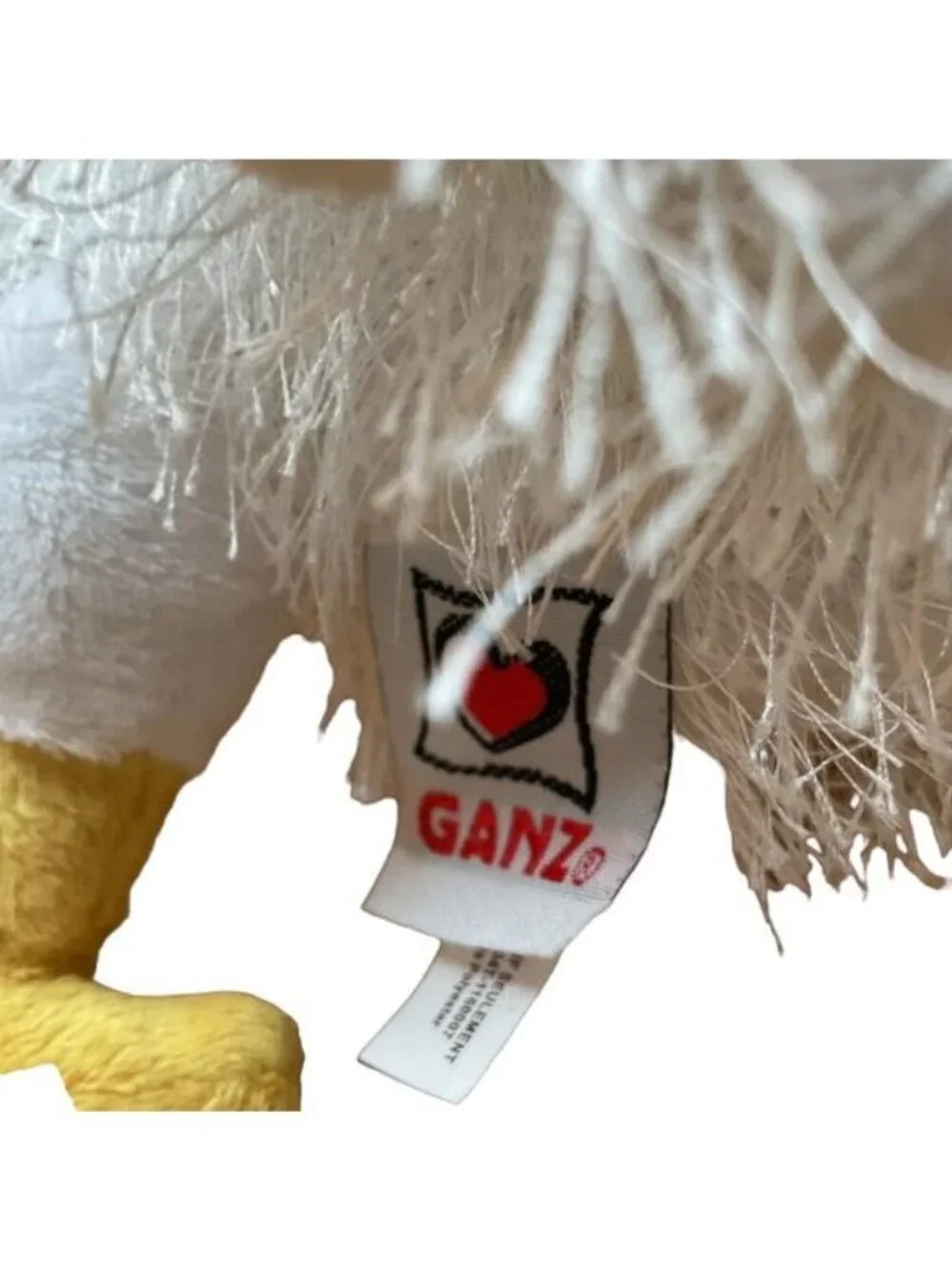 Webkinz Chicken Plush Shaggy White Rooster Hen Retro 2000s Y2K Vintage Toy Cute